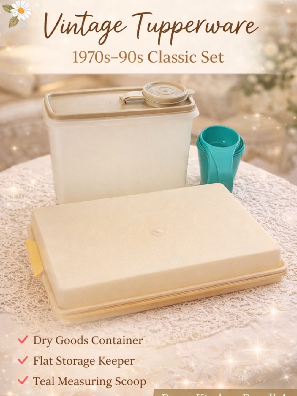 Vintage Tupperware Bundle Almond Beige